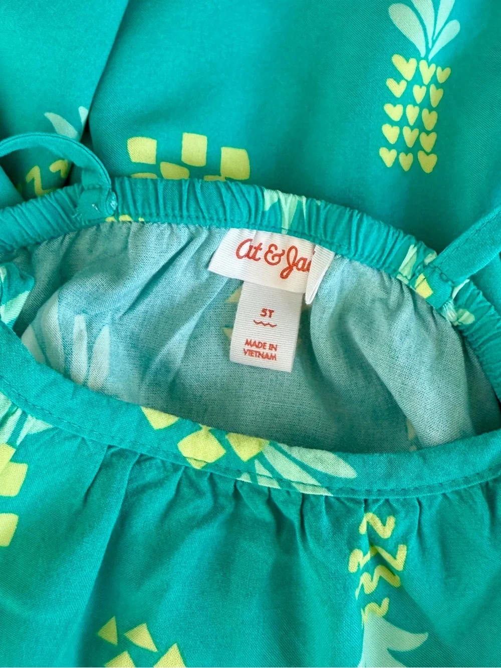 Cat & Jack Teal Tropical Pineapple Print Tank Dress - Size 5T